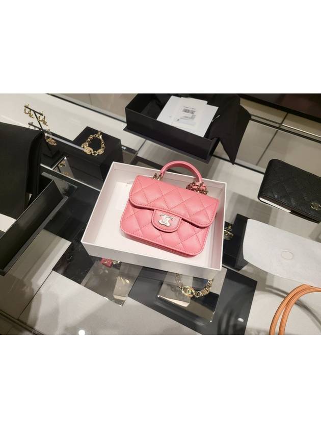 Top handle flap chain mini bag AP2200 pink color - CHANEL - BALAAN 5