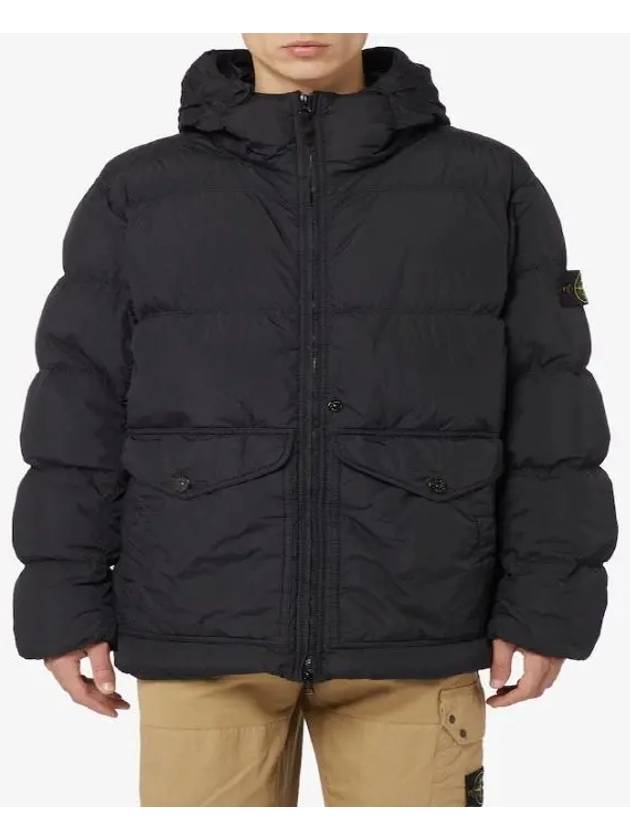 Crinkle Labs Hooded Down Jacket Black 40723 V0029 - STONE ISLAND - BALAAN 2