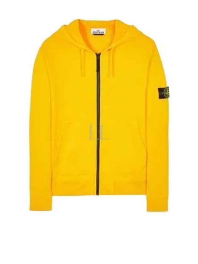 Wappen Patch Cotton Fleece Zip Up Hoodie Yellow - STONE ISLAND - BALAAN 2