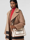 Small Two-tone Canvas Leather Pocket Tote Bag Natural Malt Brown - BURBERRY - BALAAN 3