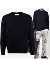 Light Wool Crewneck Knit Top Navy - STONE ISLAND - BALAAN 2