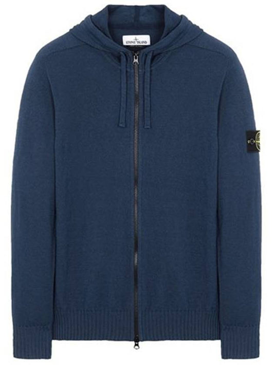 Wappen Patch Cotton Knit Zip Up Hoodie Navy - STONE ISLAND - BALAAN 2