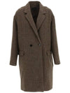 Women's Efegozi Virgin Wool Double Coat Brown - ISABEL MARANT - BALAAN 1