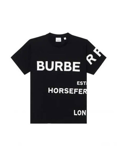 Women's Horseferry Oversized Fit Short Sleeve T-Shirt Black - BURBERRY - BALAAN 2