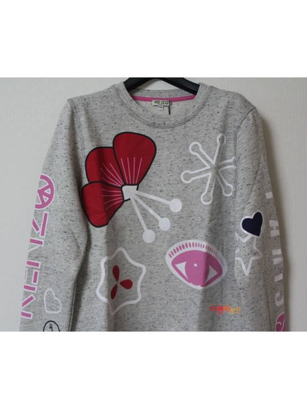 Gray Bokashi Flower Logo Printing Sweatshirt - KENZO - BALAAN 3