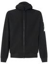 Wappen Patch Soft Shell Hoodie Jacket Black - STONE ISLAND - BALAAN 1