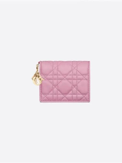 Lady Cannage Small Lambskin Half Wallet Pink - DIOR - BALAAN 2