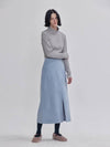 modified obi detail A-line front slit corduroy skirt sky blue - LIE - BALAAN 6