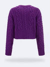 Cable Knit Crop Sweater FKS051017500 B0030261384 - AMI - BALAAN.