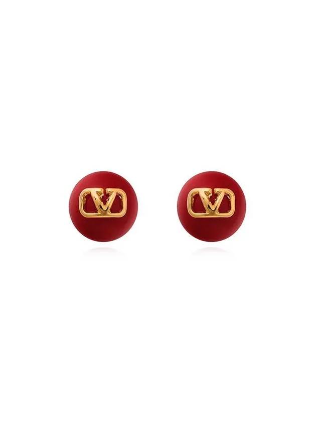 Valentino 4W2J0E35 DHC ZT2 J0E35 Garavani V logo pearl earrings - RED VALENTINO - BALAAN 1