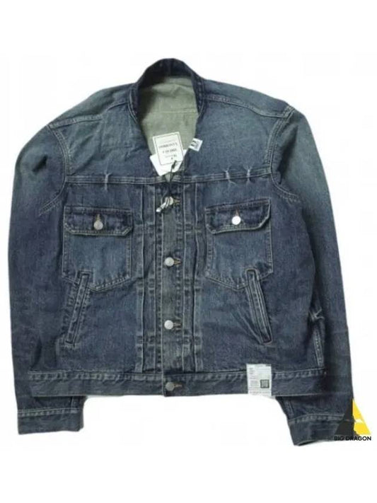 Men's No Collar Denim Jacket Indigo - MIHARA YASUHIRO - BALAAN 2