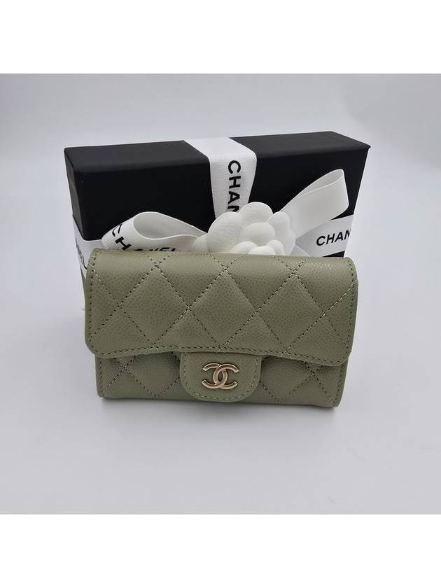 25C Classic Snap Clutch Card Wallet Khaki Green AP0214 - CHANEL - BALAAN 2