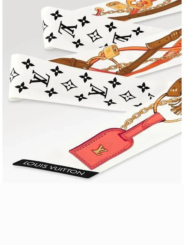 Flower And Straps BB Scarf White - LOUIS VUITTON - BALAAN 3