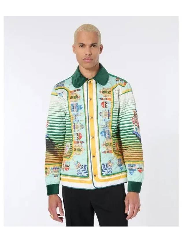 M PRINTED AND QUILTED HUNTING JACKET CITYSCAPE - CASABLANCA - BALAAN 1