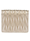 Matelasse Half Wallet Card Wallet Gold - MIU MIU - BALAAN 7