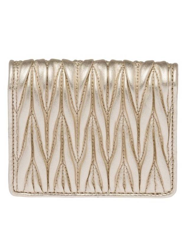 Matelasse Half Wallet Card Wallet Gold - MIU MIU - BALAAN 7