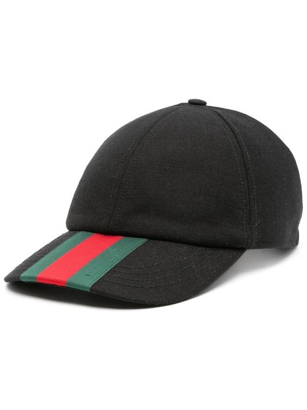 Web Canvas Base Ball Cap Black - GUCCI - BALAAN 2