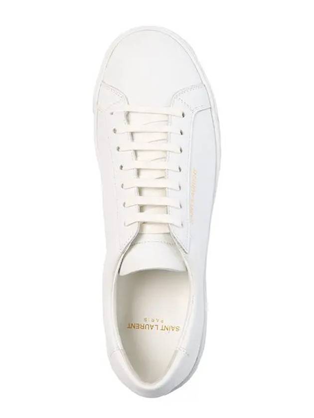Men's Andy Leather Low Top Sneakers White - SAINT LAURENT - BALAAN 4