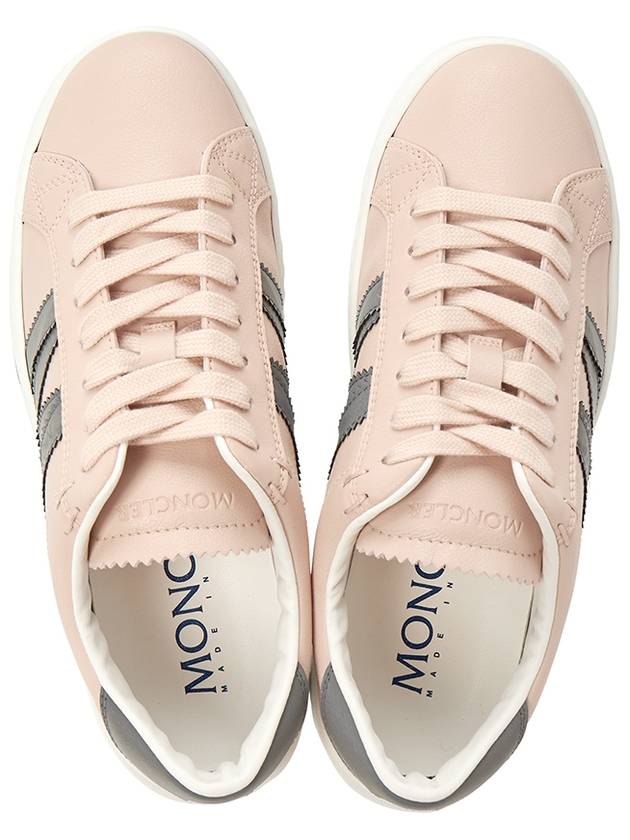 Monaco Logo Low Top Sneakers Pink - MONCLER - BALAAN 3