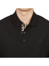 Men's Embroidered Logo Cotton Polo Shirt Black - BURBERRY - BALAAN 7