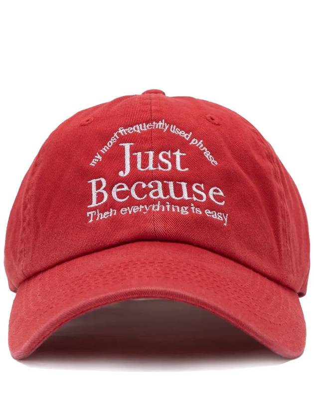 JUST BECAUSE WASHED BALL CAP RED - POLYGRAM - BALAAN 6