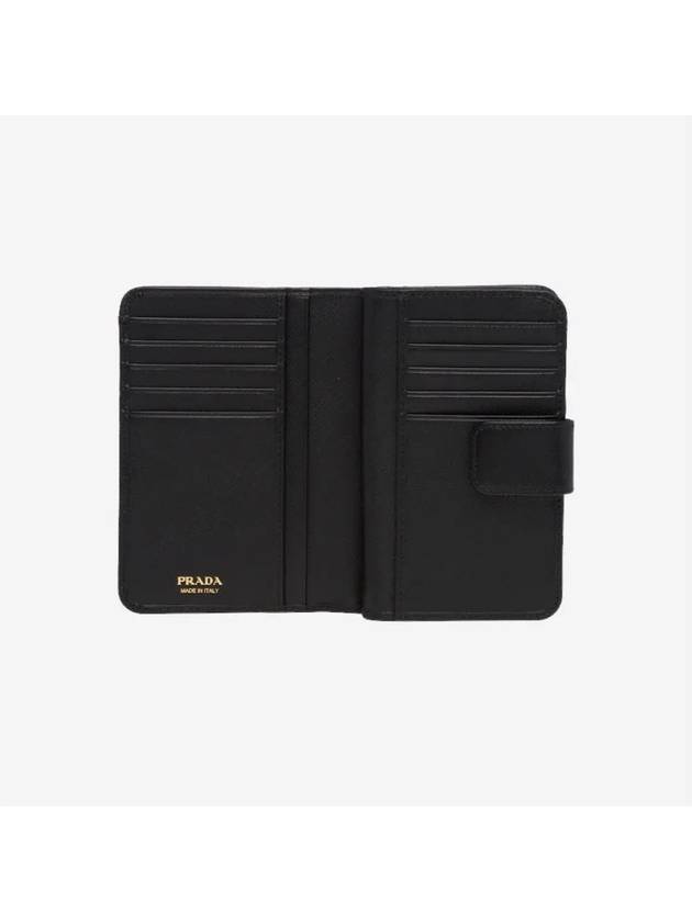 Small Saffiano Half Wallet Black - PRADA - BALAAN 3