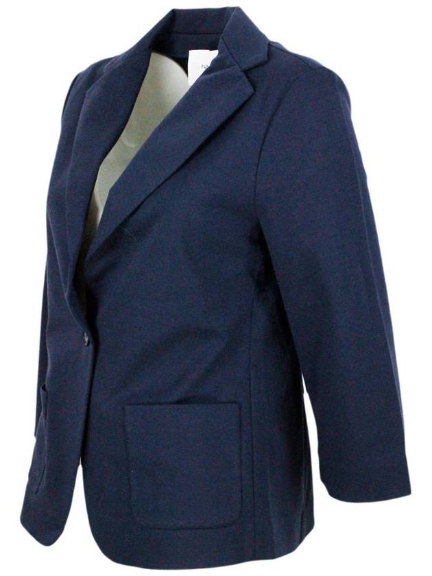 Women's Single Breasted Blazer Jacket Ink Blue - FABIANA FILIPPI - BALAAN 3