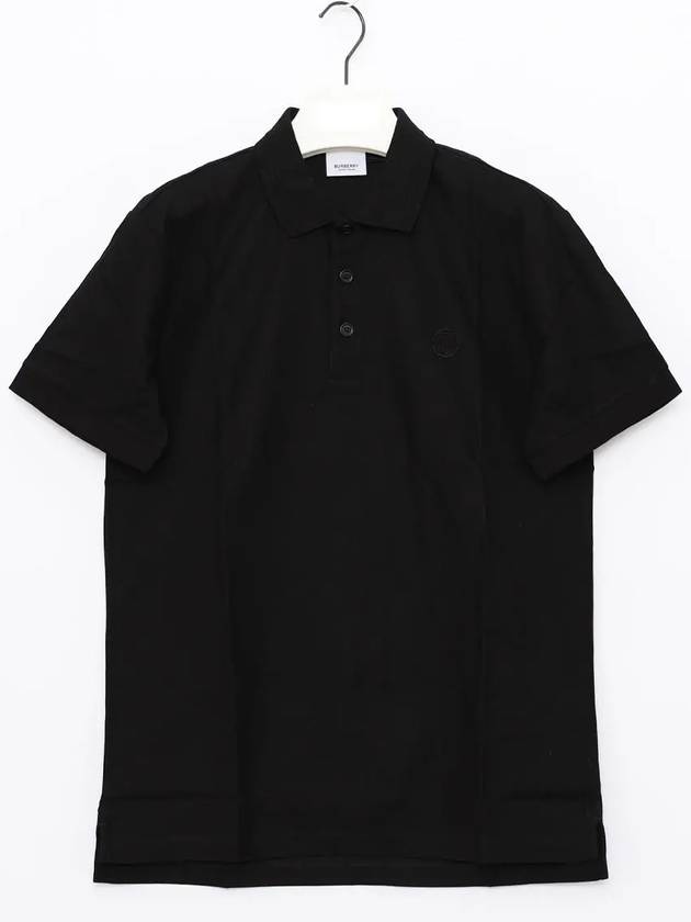 Monogram Motif Short Sleeve Polo Shirt Black - BURBERRY - BALAAN 4