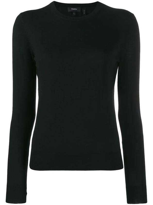 Regal Wool Crew Neck Knit Top Black - THEORY - BALAAN 2