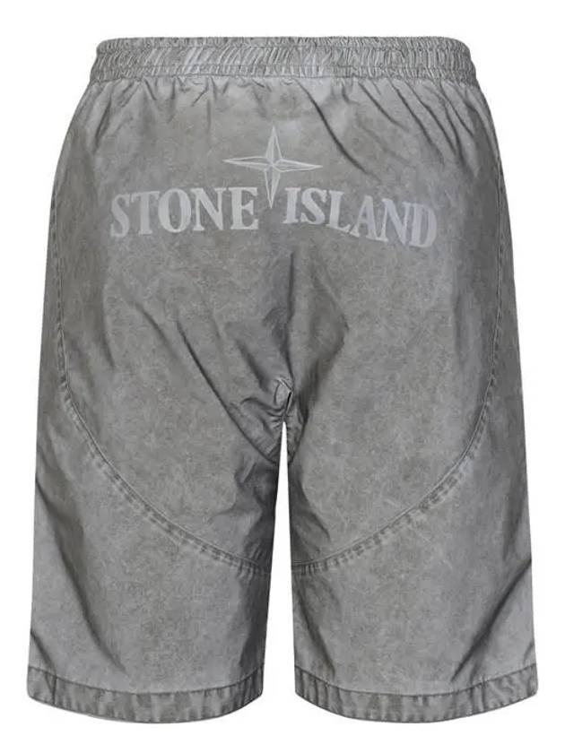 Plated Reflective Dust Colour Bermuda Shorts Grey - STONE ISLAND - BALAAN 3