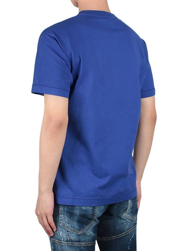 Logo Patch Short Sleeve T-Shirt Blue - STONE ISLAND - 5