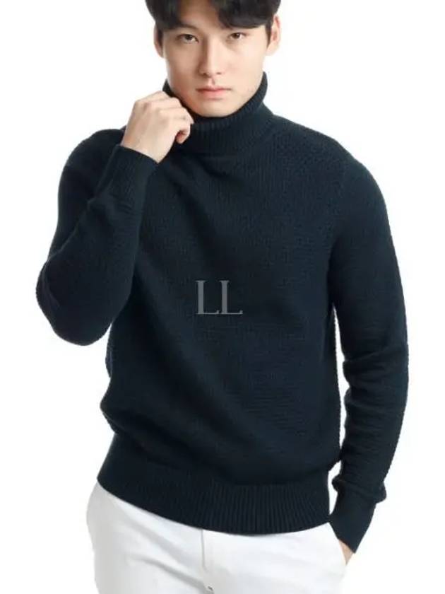 Men's Olivero Turtleneck Knit Top Navy - J.LINDEBERG - BALAAN 2