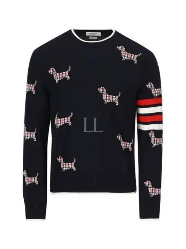 4-Bar Relaxed Hector Pullover Wool Knit Top Navy - THOM BROWNE - BALAAN 2