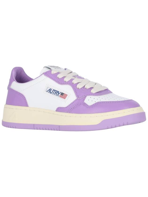 Medalist Leather Low Top Sneakers White Purple - AUTRY - BALAAN 3