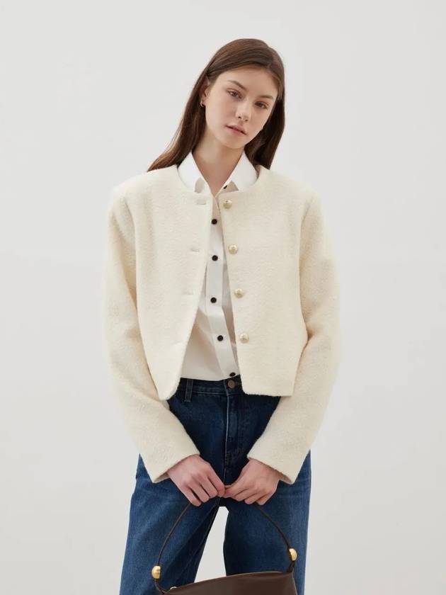 Boucle Crop Tweed Jacket Ivory - LESEIZIEME - BALAAN 1