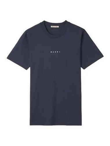 Logo Short Sleeve T Shirt Blue Black - MARNI - BALAAN 1