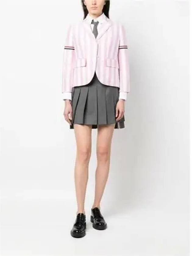 High Armhole RWB Arm Banding Striped Jacket Pink - THOM BROWNE - BALAAN 3