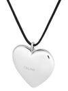 Coeur Triomphe Brass Rhodium Cotton Necklace Silver Black - CELINE - BALAAN 3