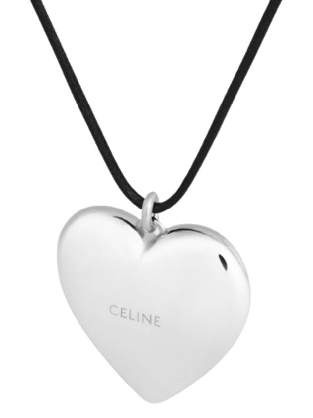 Coeur Triomphe Brass Rhodium Cotton Necklace Silver Black - CELINE - BALAAN 3