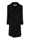 Breasted Double Coat Black - AMI - BALAAN 1