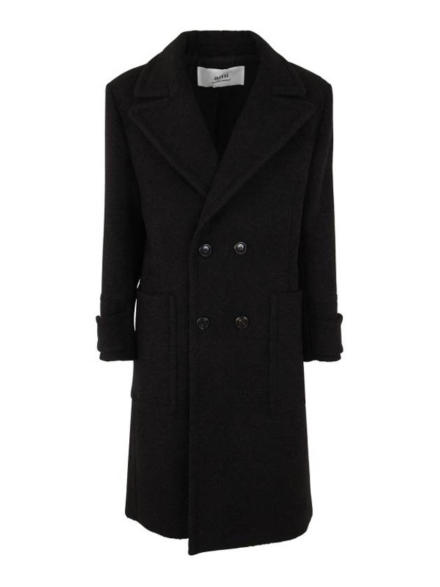 Breasted Double Coat Black - AMI - BALAAN 1