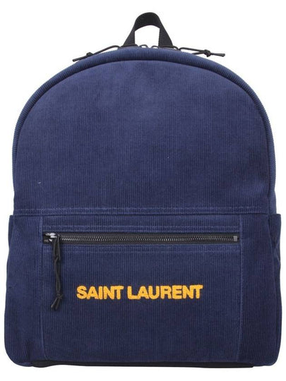 Nux Logo Corturoy Backpack Navy Blue - SAINT LAURENT - BALAAN 2