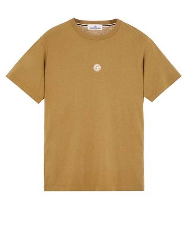 Garment Dyed Lettering One Print Cotton Jersey Short Sleeve T-Shirt Dark Beige - STONE ISLAND - BALAAN 2