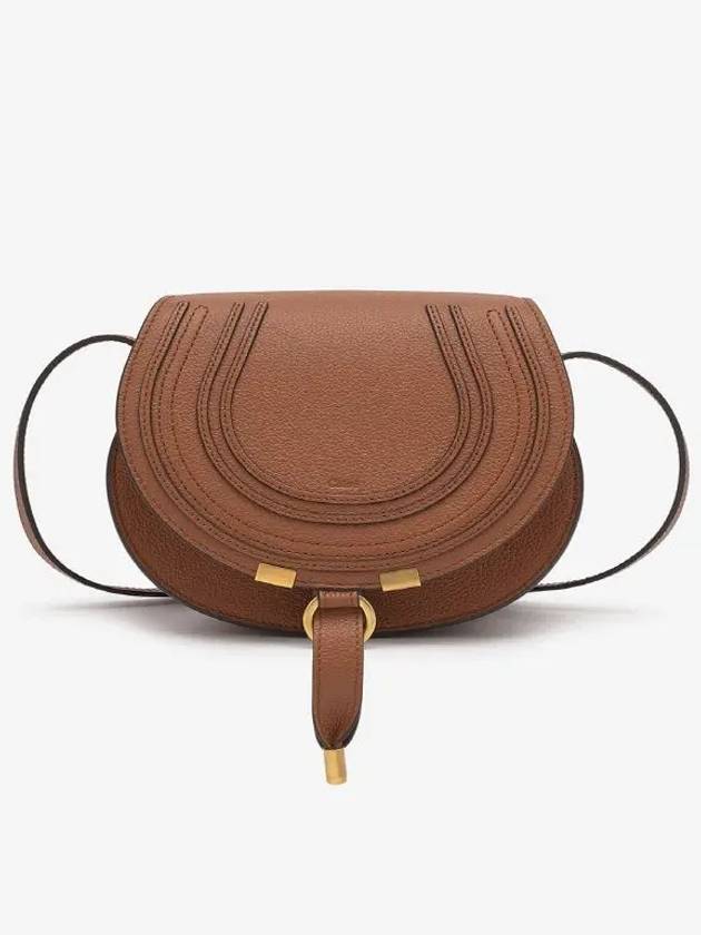 Marcie Saddle Small Grained Leather Cross Bag Tan - CHLOE - BALAAN 3