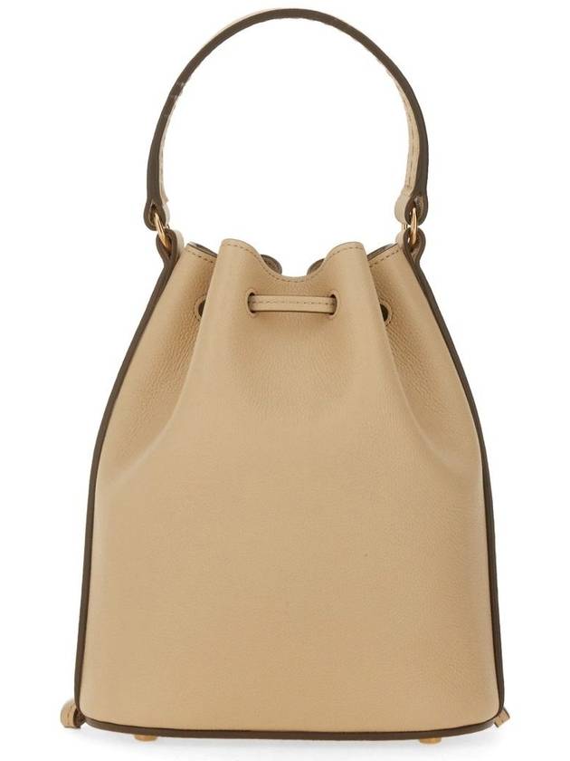 T Timeless Leather Micro Logo Bucket Bag Beige - TOD'S - BALAAN 4