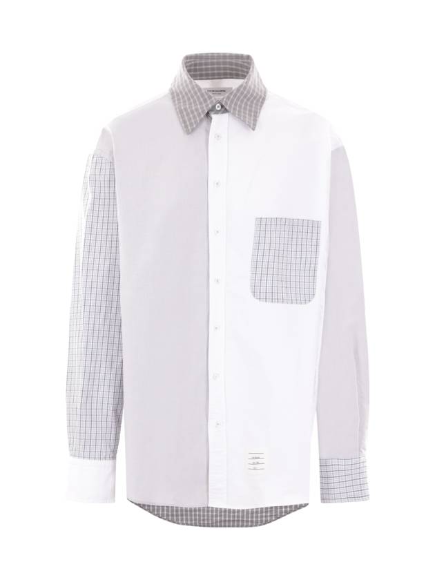 Funmix Oversized Oxford Long Sleeve Shirt White - THOM BROWNE - BALAAN 1