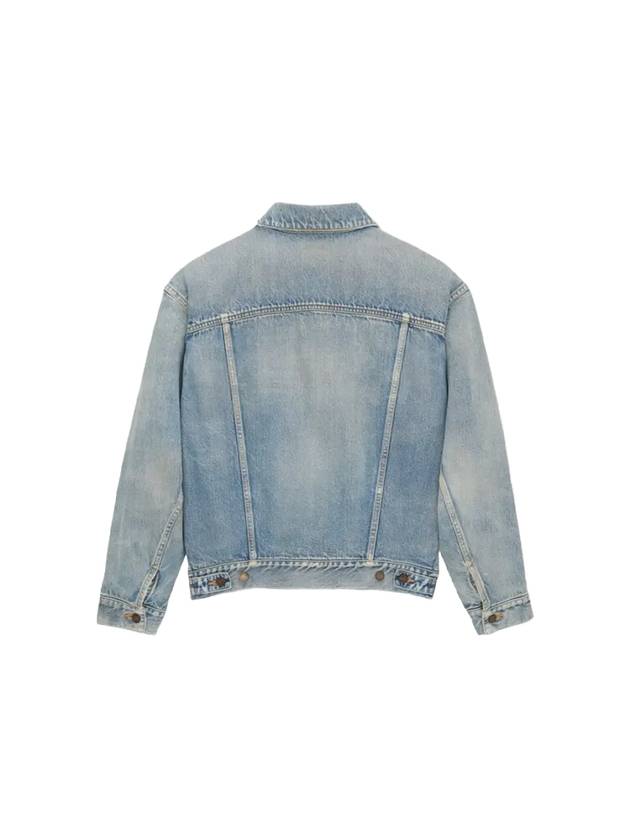 Oversized Fit Denim Jacket Sky Blue - SAINT LAURENT - BALAAN 3