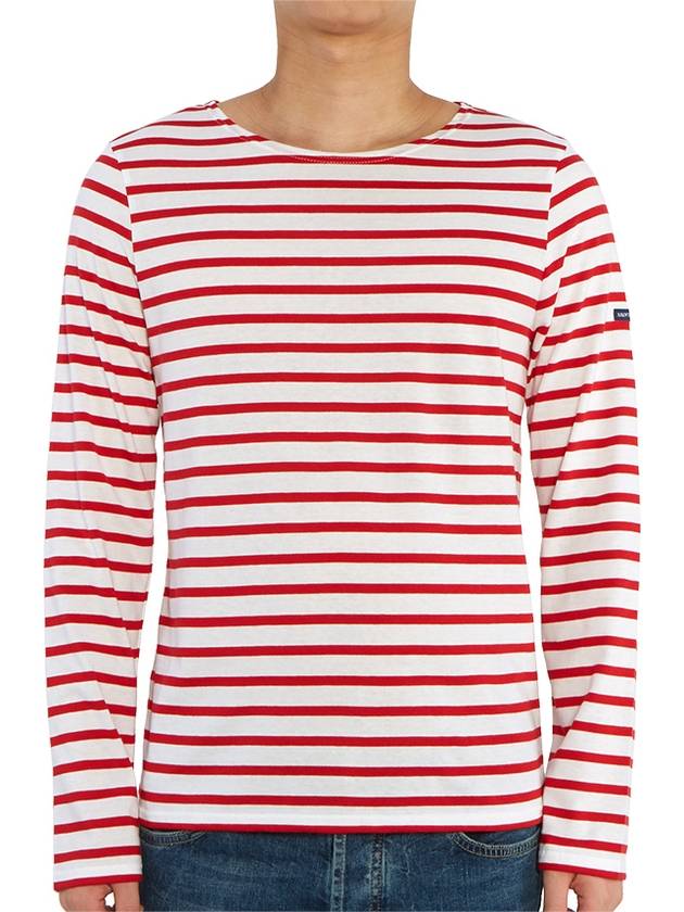 Minquiers Modern Stripe Long Sleeve T-Shirt Neige Tulipe - SAINT JAMES - BALAAN 3