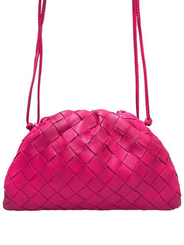 Women s 585852 Intrecciato hot pink color dumpling bag mini cross - BOTTEGA VENETA - BALAAN 1