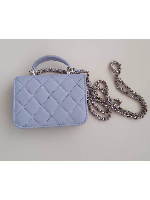 lambskin gold chain flap coin purse mini bag light purple - CHANEL - BALAAN.